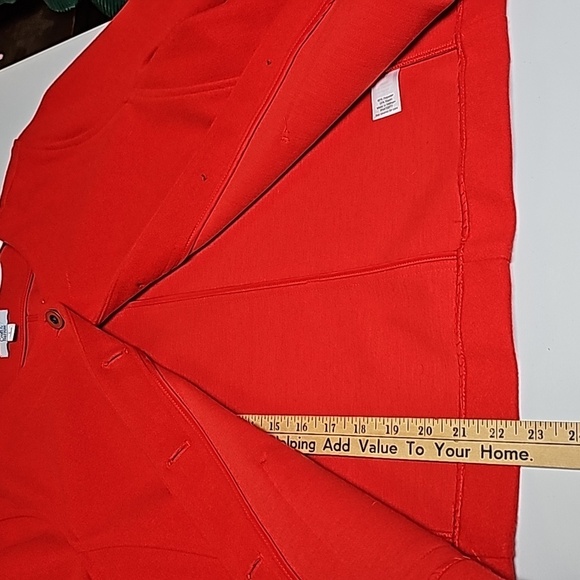Croft & Barrow Ladies Jacket Sz L Red Button Up - Picture 7 of 11